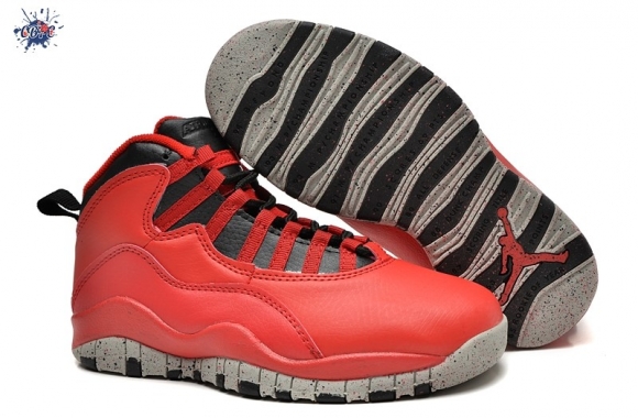 Meilleures Air Jordan 10 Rouge Noir Enfant