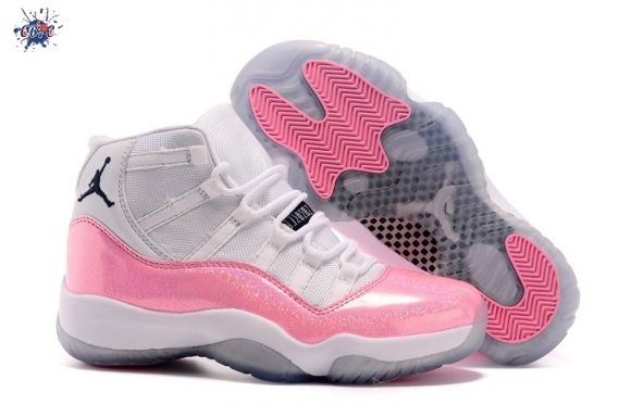 Meilleures Air Jordan 11 Blanc Rose Noir