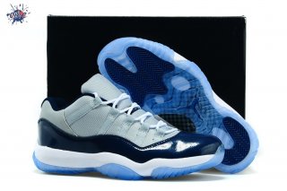 Meilleures Air Jordan 11 Gris Bleu Blanc