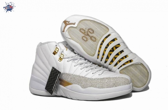 Meilleures Air Jordan 12 Blanc Or