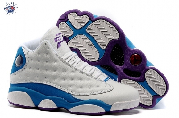 Meilleures Air Jordan 13 Blanc Bleu Pourpre