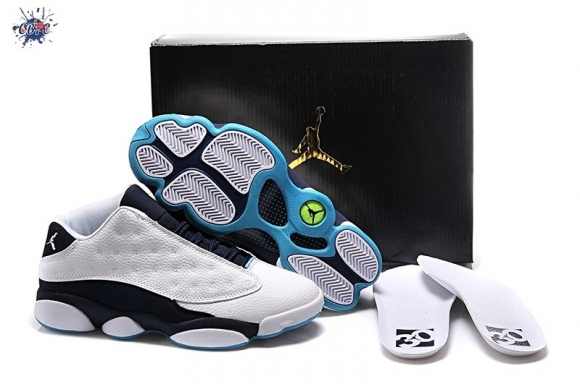 Meilleures Air Jordan 13 Blanc Foncé Bleu