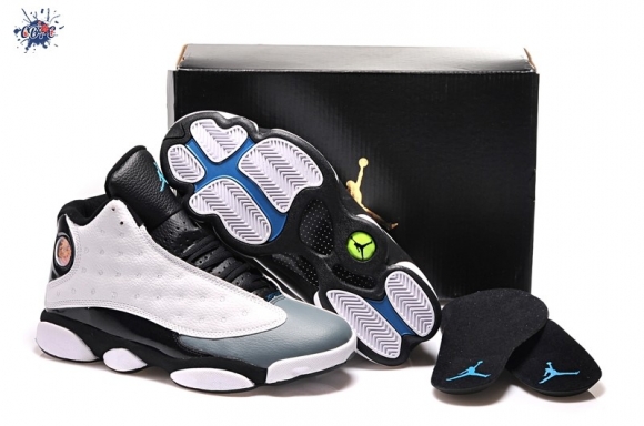 Meilleures Air Jordan 13 Gris Blanc Noir