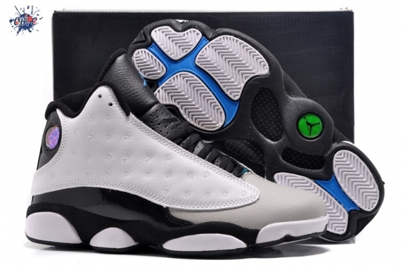 Meilleures Air Jordan 13 Noir Blanc Bleu