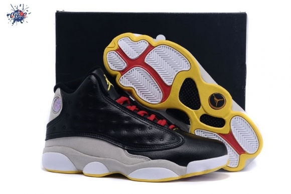 Meilleures Air Jordan 13 Noir Gris Rouge Jaune