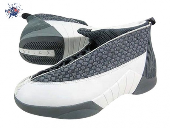 Meilleures Air Jordan 15 Gris Blanc