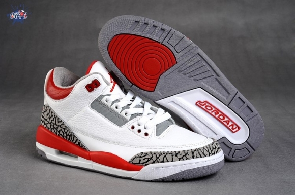 Meilleures Air Jordan 3 Rouge Blanc Gris