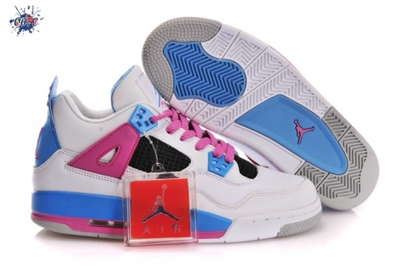 Meilleures Air Jordan 4 Blanc Bleu Rose