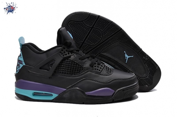 Meilleures Air Jordan 4 Noir Pourpre Vert