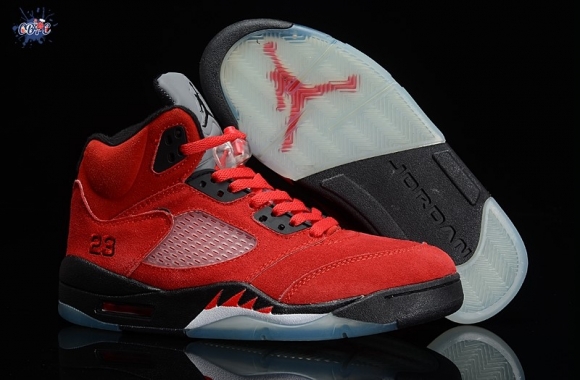 Meilleures Air Jordan 5 Rouge Gris Noir Blanc