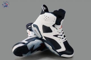 Meilleures Air Jordan 6 Foncé Bleu Blanc Rouge