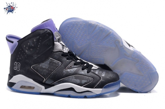 Meilleures Air Jordan 6 Noir Gris Pourpre