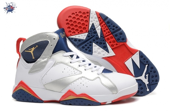 Meilleures Air Jordan 7 Blanc Argent Orange Or