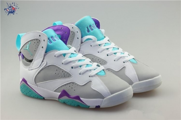 Meilleures Air Jordan 7 Blanc Gris Bleu Pourpre