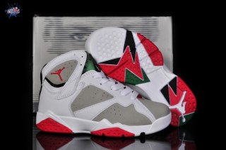 Meilleures Air Jordan 7 Blanc Rouge Gris Enfant