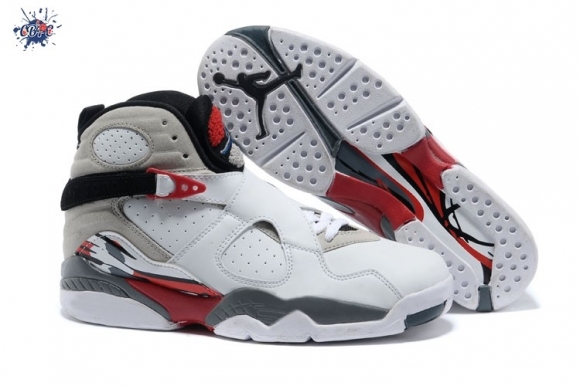 Meilleures Air Jordan 8 Blanc Gris Rouge