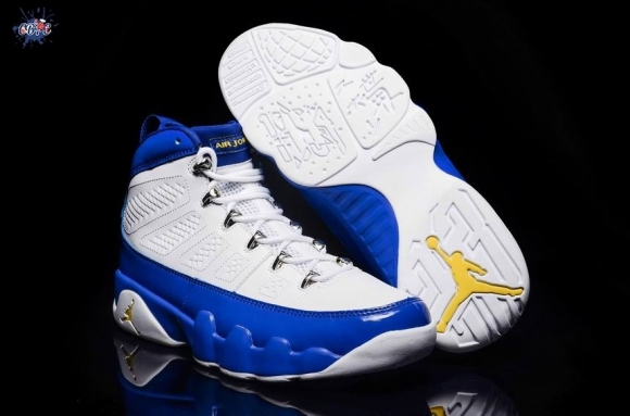 Meilleures Air Jordan 9 Blanc Bleu Jaune