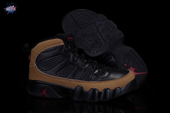 Meilleures Air Jordan 9 Marron Noir Enfant