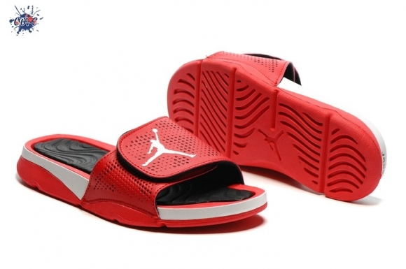 Meilleures Jordan Hydro Claquette Noir Blanc Rouge