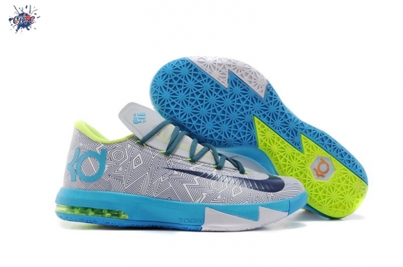 Meilleures Nike KD 6 Gris Bleu Vert