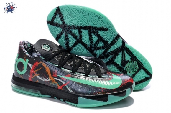 Meilleures Nike KD 6 Noir Vert Orange