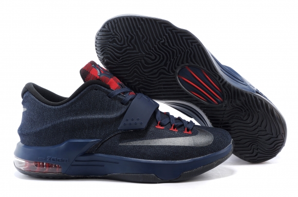 Meilleures Nike KD 7 Foncé Bleu Noir