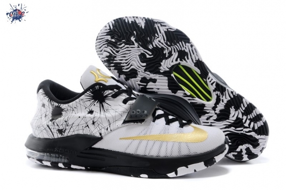 Meilleures Nike KD 7 Noir Blanc Jaune