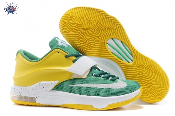 Meilleures Nike KD 7 Vert Jaune Blanc