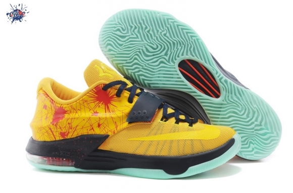 Meilleures Nike KD 7 Vert Jaune Noir