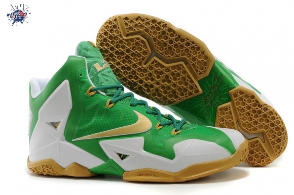 Meilleures Nike Lebron 11 Blanc Vert Or