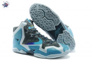 Meilleures Nike Lebron 11 Bleu Argent Gris