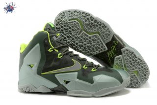 Meilleures Nike Lebron 11 Gris Argent Vert