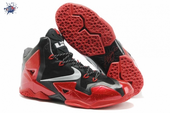 Meilleures Nike Lebron 11 Rouge Noir Argent