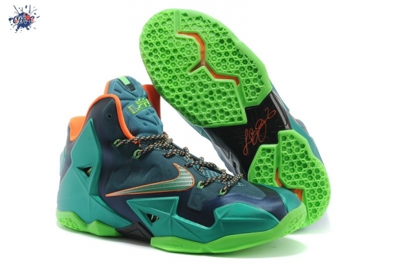 Meilleures Nike Lebron 11 Vert Orange