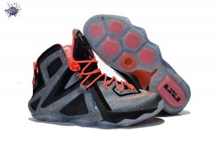 Meilleures Nike Lebron 12 Gris Noir Orange