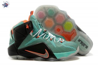 Meilleures Nike Lebron 12 Noir Vert Orange