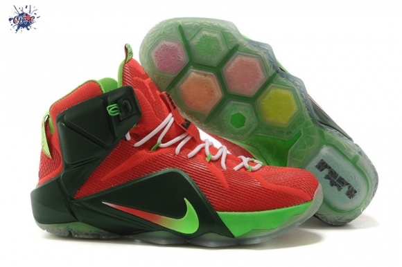 Meilleures Nike Lebron 12 Rouge Noir Vert