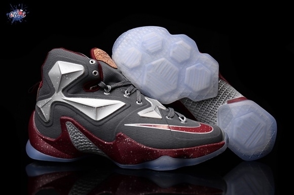 Meilleures Nike Lebron 13 Gris Argent Rouge