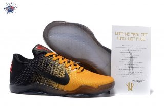 Meilleures Nike Zoom Kobe 11 Elite Noir Jaune Marron