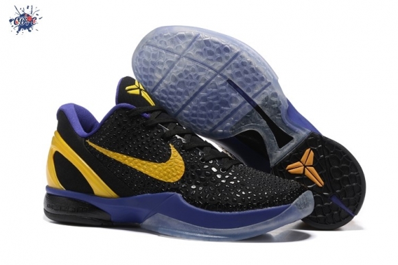 Meilleures Nike Zoom Kobe 6 Noir Pourpre Jaune