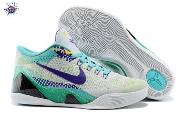 Meilleures Nike Zoom Kobe 9 Elite Blanc Pourpre Vert