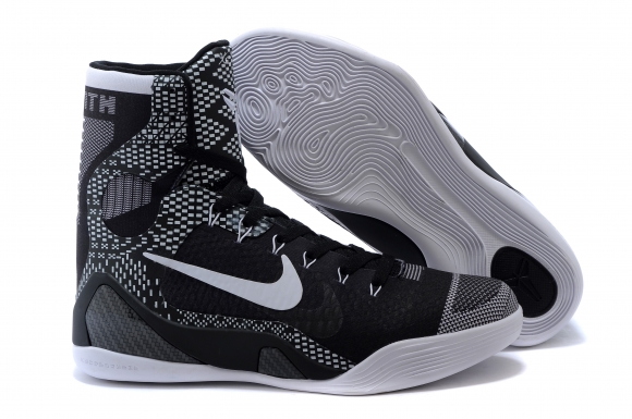 Meilleures Nike Zoom Kobe 9 Elite Noir Gris Blanc