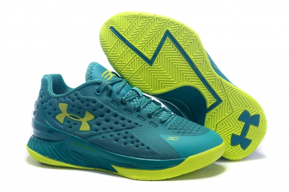 Meilleures Under Armour Curry 1 Bleu Vert